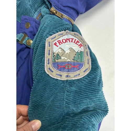 Climate control vintage 90s 4T little boy jacket heavy duty blue green corduroy - Picture 8 of 16