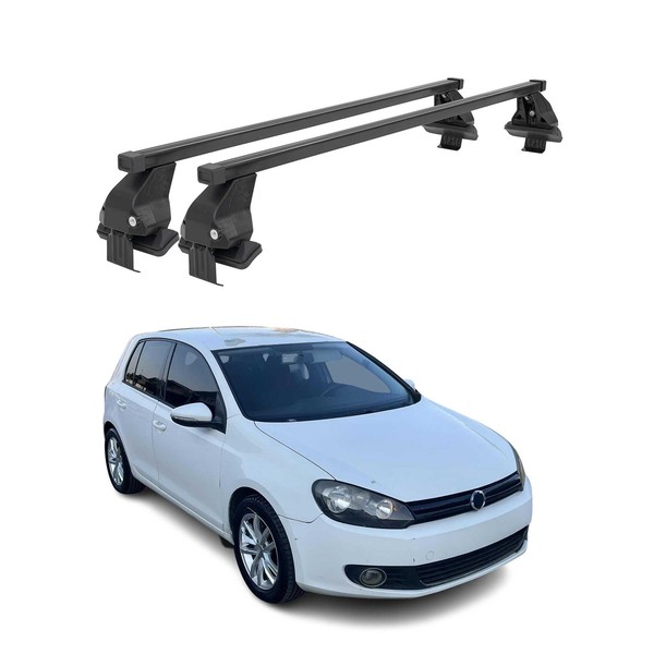 Menabo DachträGer GrundtäGer FüR VW Golf 2008-2012 5TüR 50Kg Stahl Schwarz 2 Tlg-image
