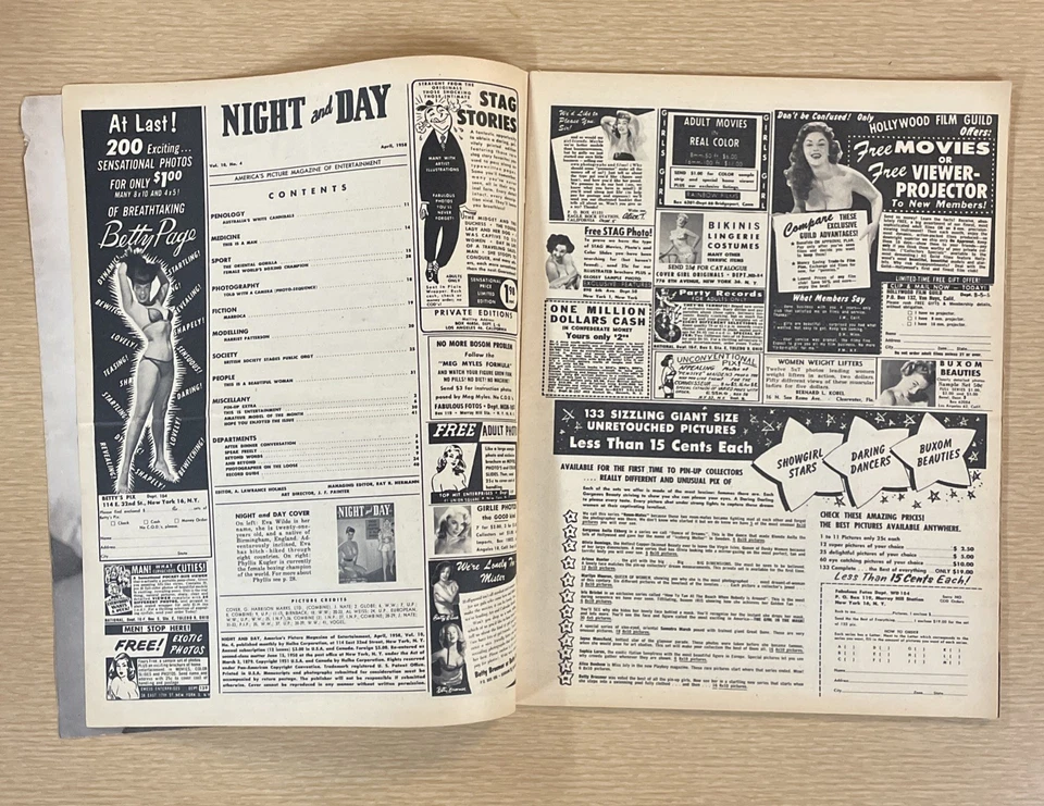 Night and Day magazine April 1958 burlesque Sophia Loren - Image 4 of 4