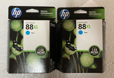 Lot of 2 Genuine HP 88XL Ink Cartridges Cyan Expired 2013 / 2014