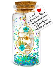 Mother's Day Gift Dry Pressed Flower Message in a Bottle Cute I Love You Mom ...