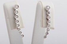 Brillant Diamant Ohrringe Länge 22mm 18 Karat 750 Weiß Gold #