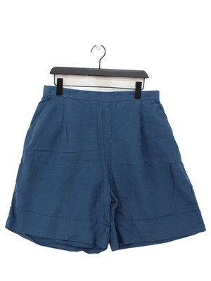 United Colors Of Benetton Damen Shorts XL Blau 100% Leinen Paperbag
