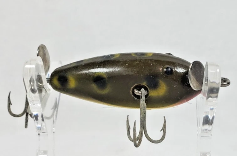 オールドルアー Creek Chub Wee Dee Frog Finish Creek Chub Wooden Vintage Frog Lure Vintage Fishing Lures for sale