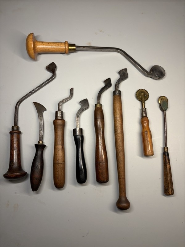 Lot Of Antique Vintage Leather Tools Large Saddle Maker Harness Creasers Dixon