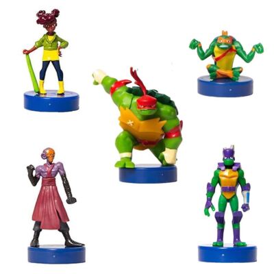 Teenage Mutant Ninja Turtles Stamps 5pk Raph April Foot Lieutenant Mikey Figure