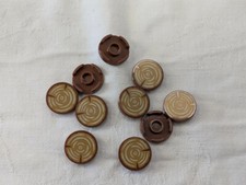 Lego 10 Stück 14769pb196 Fliese 2x2 rund bedruckt Holz Baum Stamm braun NEU