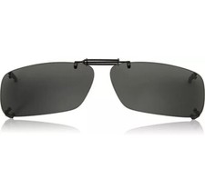 DIOPTICS HAVEN 19 REC CLIP ON POLARIZED SUNGLASSES 54MM RECTANGULAR, GRAY NEW