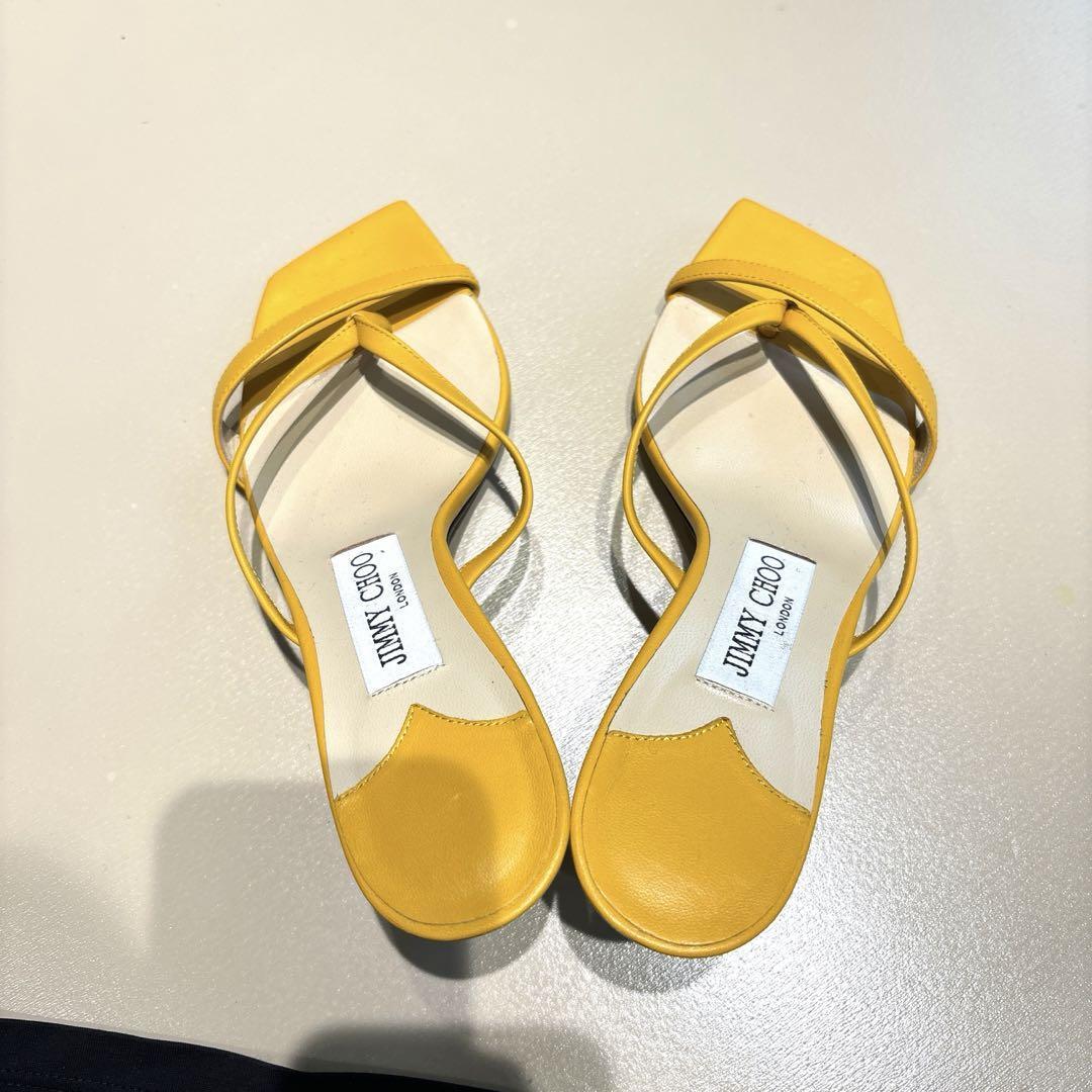 Jimmy Choo Mules Sandals Heel Leather Yellow EU35.5/US5.5 Jimmy Choo Mules Sandals Heel Leather Yellow EU35.5/US5.5