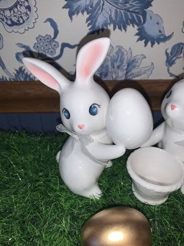 Spritz Target Ceramic Easter Bunnies Egg Basket Vintage Retro Style 2023 Set 2 - Picture 2 of 9