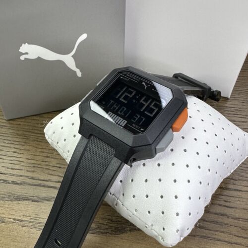 NUOVO✅ Orologio PUMA Remix Cronografo Digitale Dual Time Silicone Nero P5056 $95 - Foto 11 di 12