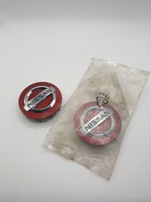 Jeu de deux capuchons de moyeu centre de roue Nissan Juke Note Micra rouge fo...