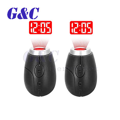 Portable Time Projection Clock LED Watch Night Flashlight Keychain Clock
