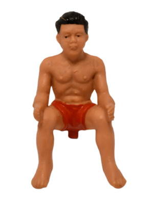 DDR Figur Boot Schwimmer rote Hose Ruderer Ersatzteil Koralle