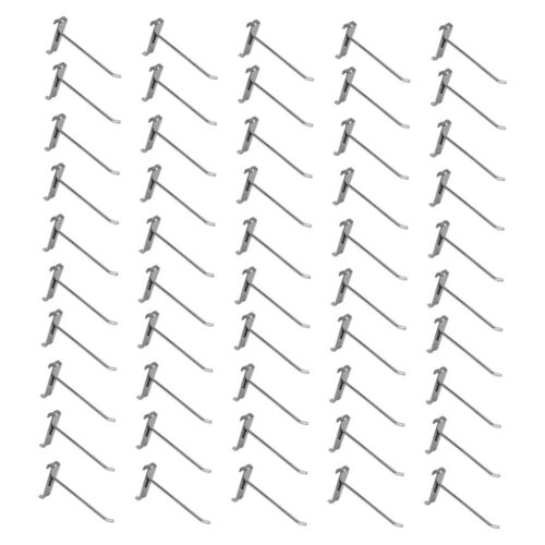50 PC 6" Chrome Grid Wall Metal Hooks Display For Use W/ Gridwall Panels - Picture 1 of 2