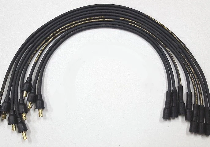 Fios de vela de ignição Moroso Mag-Tune preto 7mm Chevy Inline-6 230 250 292 6 cilindros 9050M - Imagem 2 de 2