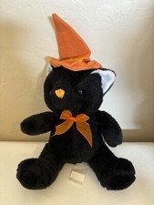 Halloween Bear W Witch Hat Black Orange Great Best Made 11" Plush