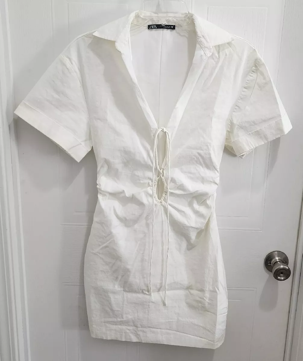 Zara linen dress white cheap