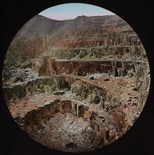 Photograph PENRHYN SLATE QUARRIES WALES C1887 Tinted Magic Lantern Slide