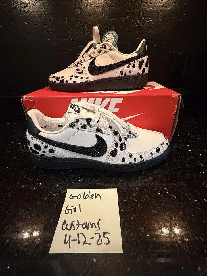 ¡Nuevo en caja! Nike Animal Print Personalizado Cristal Swarovski 1/1 Talla 8.5 Mujer Foto 4 de 4