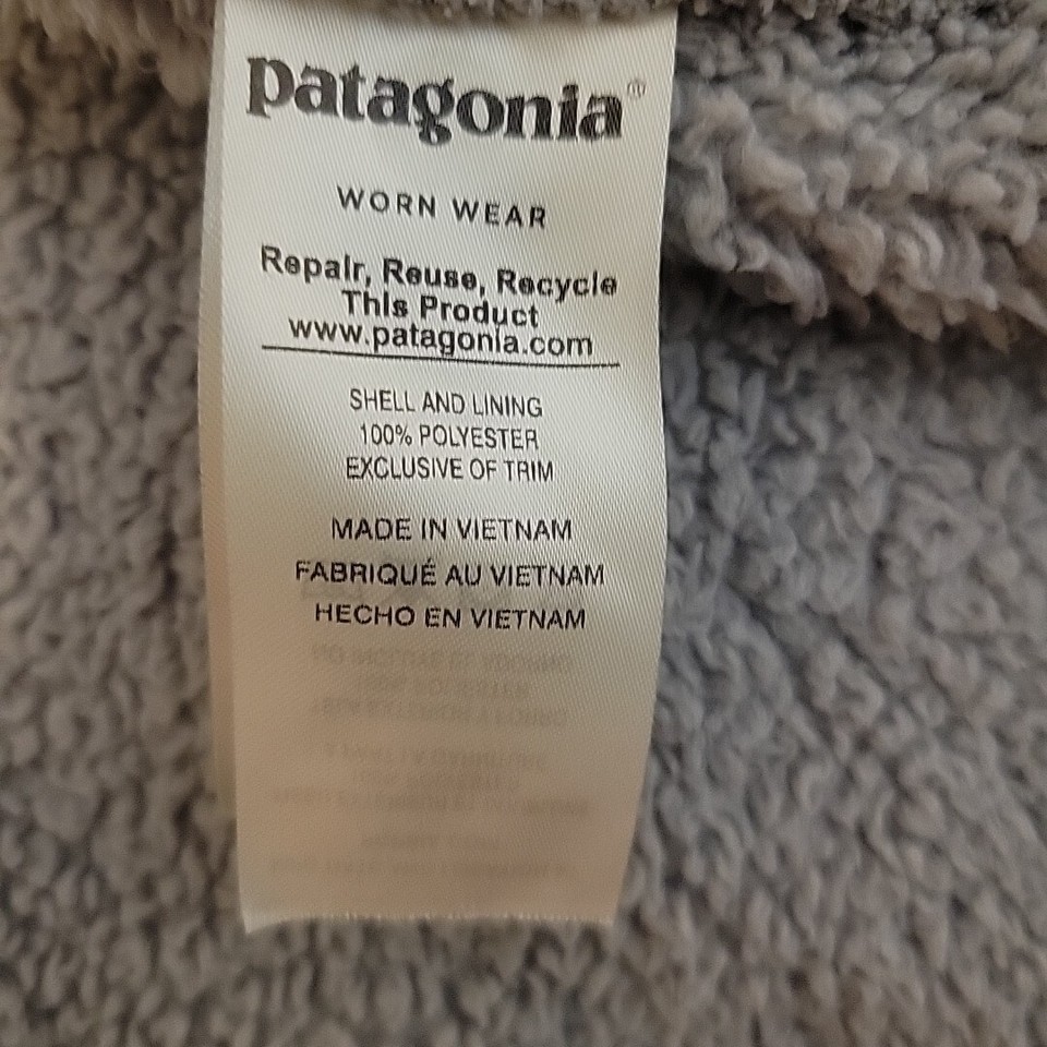 Patagonia Los Gatos Sweater Womens Medium Gray Deep Pile Sherpa Fleece