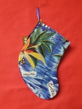 Christmas Stocking Handmade Lined Mini 6" Hawaiian Tropical Gift Card Holder