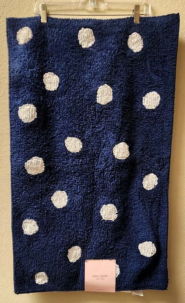 Navy and sale white bath rug