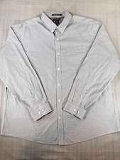 Eddie Bauer Shirt Mens 2XL Button Up Gray Plaid Long Sleeve Relaxed Fit 3333