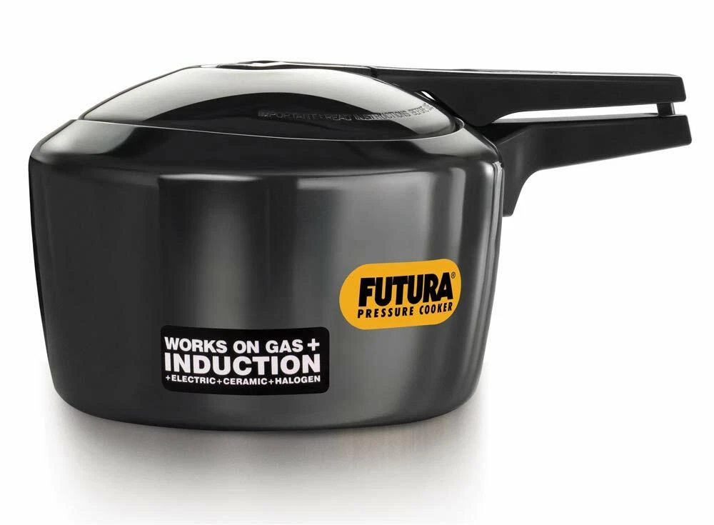 Futura Hard Anodised Induction Compatible Pressure Cooker, 5 Litre, Black(IFP50)