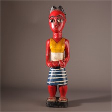12786 Baule Fetiche Ancestro Figura Maternidad Colón Costa de Marfil