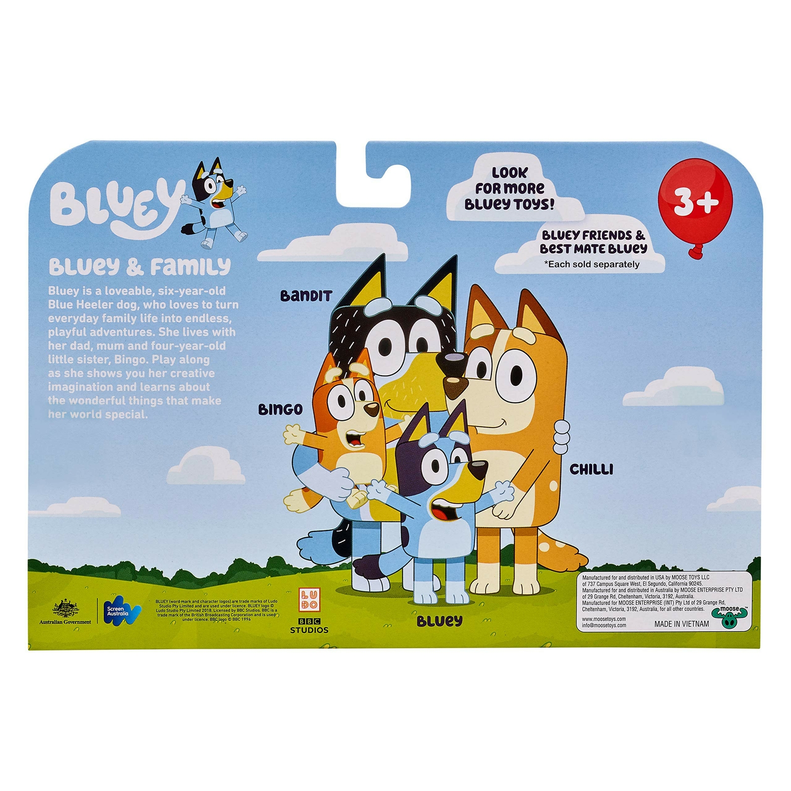 Bluey and Friends 4 Pack of 2.5-3" Poseable Figures 630996130094 | eBay