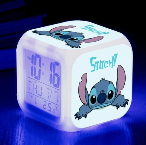 Kids Lilo & Stitch LED Digital Alarm Clock Colors Changing Clock Night Light - Picture 8 of 13