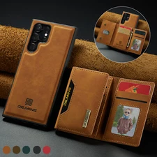For Samsung Galaxy S25 S24 S23 Ultra S22+ S21 Magnetic Leather Wallet Card Case