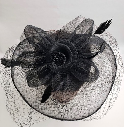 Women's Fascinator Clip Fashion Hair Piece Black One Size NWOT - Picture 9 of 11