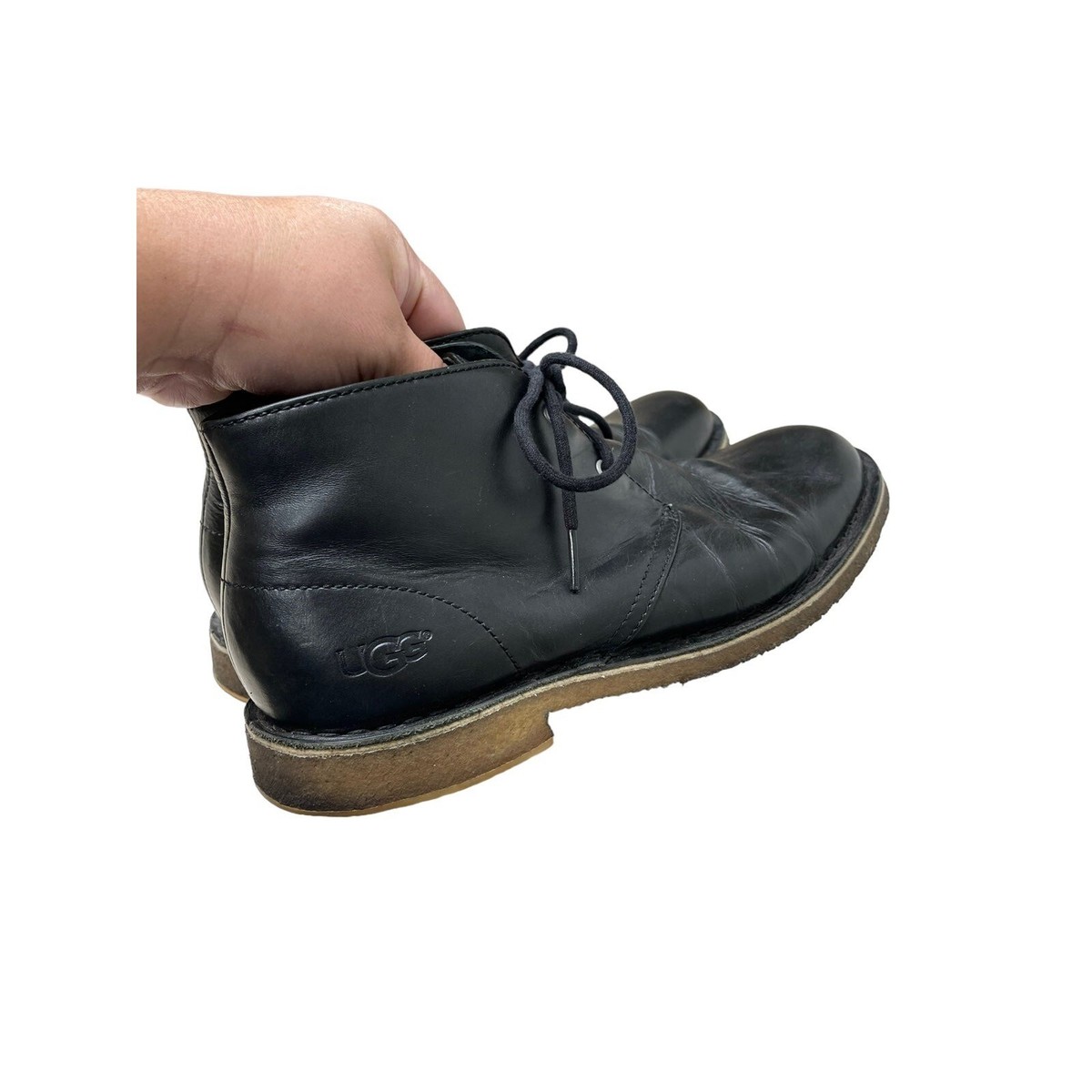 UGG Australia Leighton Mens Leather Chukka Desert Boots Dark Brown 3275 Size 10 UGG Men main image 4