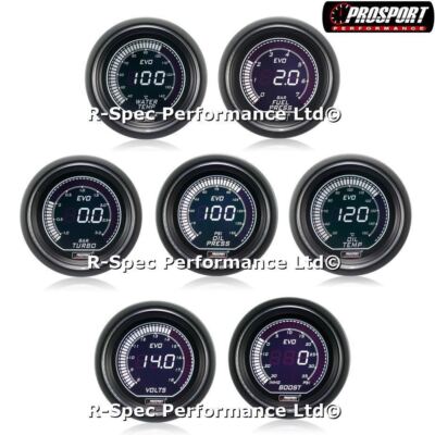 JEDES 3 MANOMETER ANGEBOT 52mm Prosport Evo LCD Ice White Turbo Boost Temp Öldruck 