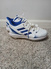 New Adidas Softball Cleats Women's 8.5 White Blue Purehustle 2 TPU