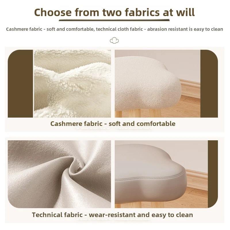 Cream style stool, modern minimalist round stool, sofa, shoe changing, low stool - Image 4 of 4