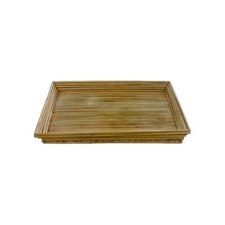 Vintage Rectangular Wicker Rattan Tray Vannery Modernist Design Midcentury