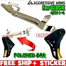 AGGRESSIVE ARMS USA BLACK GOLD  ALUMINUM Trigger Gen 3 4 GL0CK 17 19 22 23 26 34