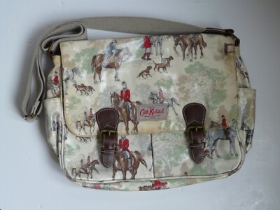 Cath Kidston Handbag Horse hunting pattern Oil cloth and leather