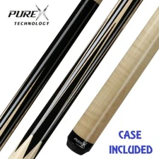 PureX HXTSN Pool Cue & Case 11.75-12.75mm Low Deflection Shaft Kamui tip 17-21oz