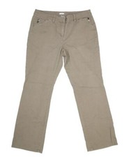 Liz Claiborne Stretch Womens Khaki Brown High Rise Flap Pockets Casual Pants 12