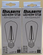 Bulbrite Edison LED Bulb 40-Watt Equivalent Dimmable ST18 Medium E26 Base 2 Pack