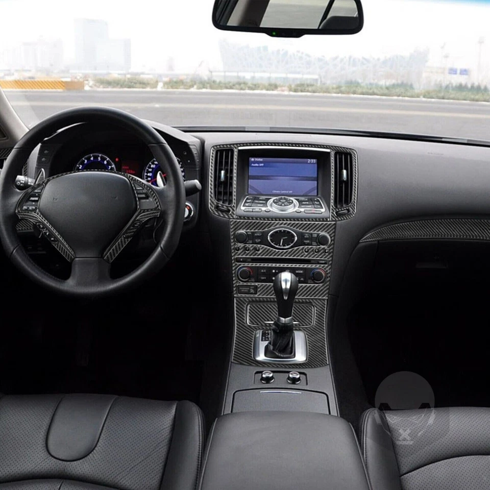 Kits completos interiores de fibra de carbono real de 30 piezas molduras para Infiniti G35 G37 sedán 07-13 Foto 2 de 4