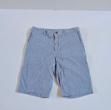 Polo Ralph Lauren Boys' Blue and White Seersucker Adjustable Waist Shorts 12