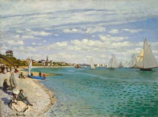 Regatta at Sainte-Adresse by Claude Monet Art Print