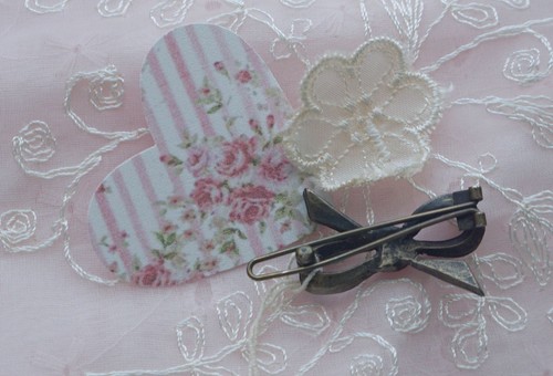 NWT NORDSTROM VINTAGE LOOKING GIRLS PINK RHINESTONE BOW BARRETTE GIRLY! - Afbeelding 3 van 3