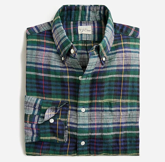J Crew Baird McNutt Linen Shirt Mens Green Tartan Plaid Slim Fit Various Sizes
Opens in a new window