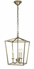 Chandelier Light Fixture Vintage Silver Living Dining Room Foyer Kitchen Island